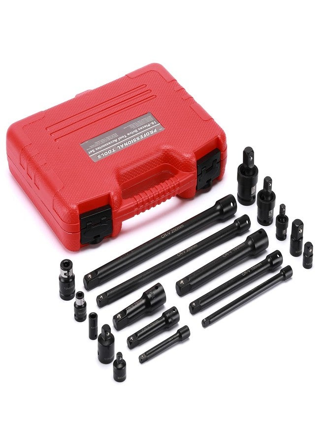 Mayouko 18-Piece Drive Tool Accessory Set, Socket Accessory Set, Includes Socket Adapters, Extensions, Universal Joints and Impact Coupler - Image 2