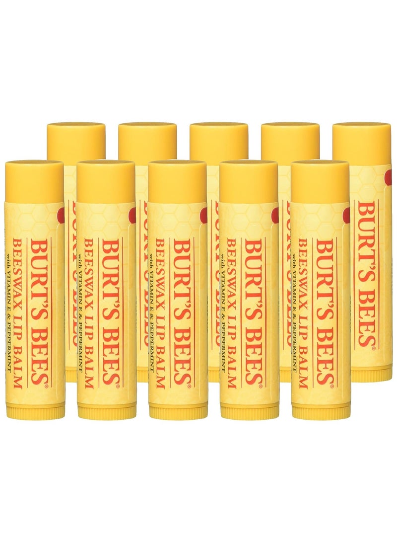 Burt's Bees Beeswax Lip Balm with Vitamin E & Peppermint 0.15 oz (Pack of 10) - Image 3