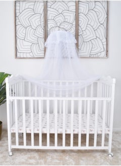 Star Kids Wooden bed with mosquito net, base can be adjusted to desired height  - Image 1