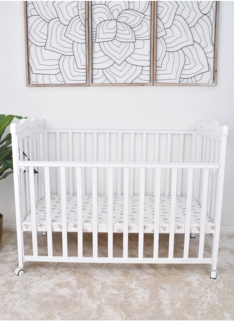 Star Kids - Wooden bed with mosquito net, base can be adjusted to desired height - Image 1