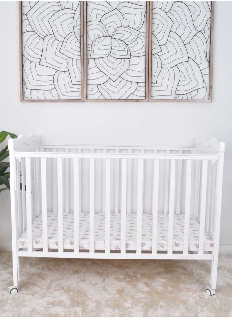 Star Kids - Wooden bed with mosquito net, base can be adjusted to desired height - Image 1