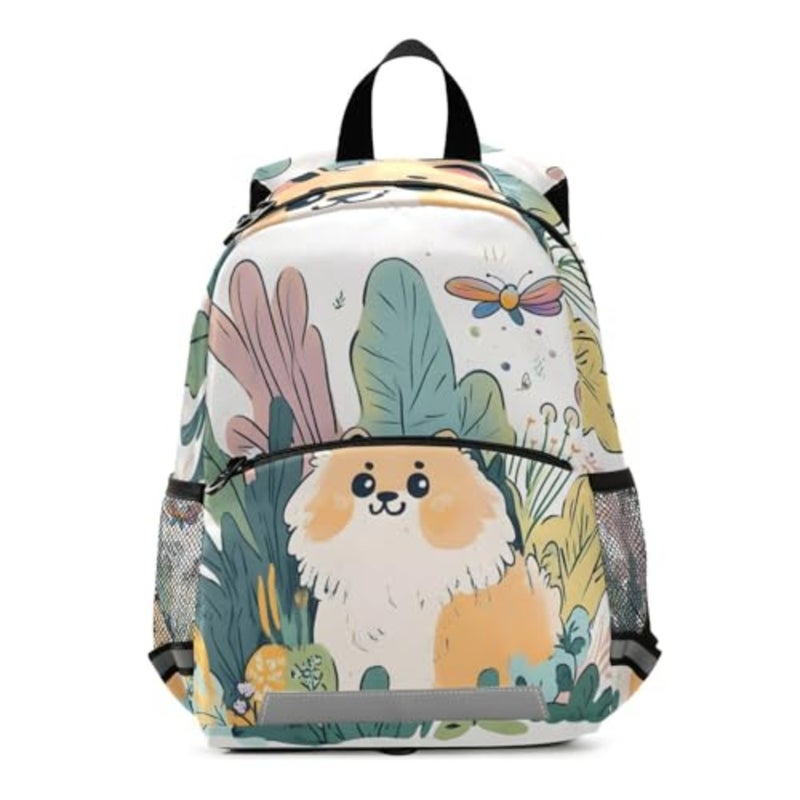 Cute Dog Toddler Backpack 3-6 Years Mini Daypack with Reflective Strips Leash Backpack for School Travel Outdoor - Image 1