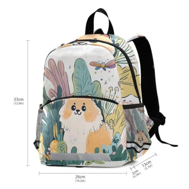 Cute Dog Toddler Backpack 3-6 Years Mini Daypack with Reflective Strips Leash Backpack for School Travel Outdoor - Image 3