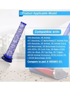 Excefore Filter Replacements for Dyson Animal V6 V7 V8 DC58 DC59 Absolute Motorhead Total Clean Cordless Vacuum Cleaner, 4 Pack Pre Filters  - Image 2