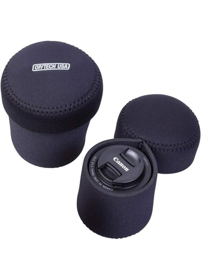 OP/TECH USA - 7801072 Fold-Over Neoprene Lens Pouch – Durable Camera Lens Case with No-Lose Lid – 356 (Black) - Image 1
