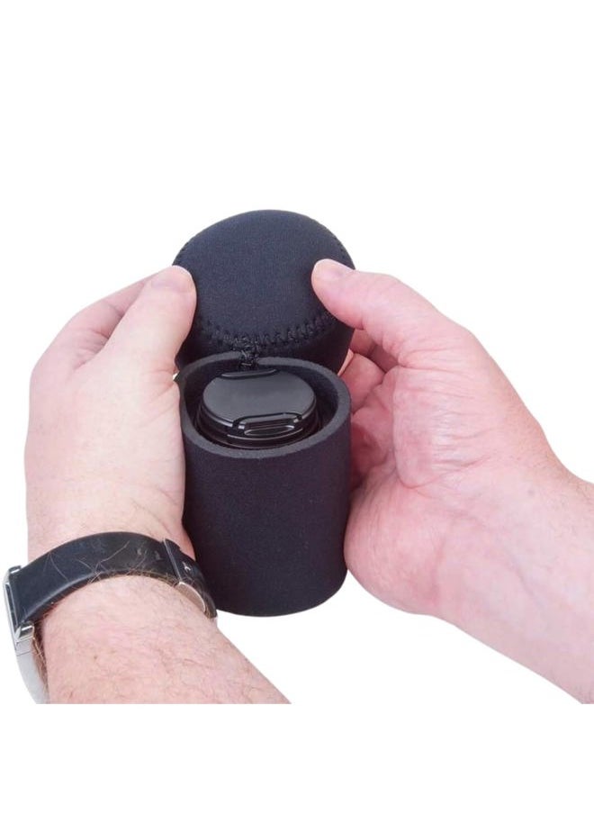 OP/TECH USA - 7801072 Fold-Over Neoprene Lens Pouch – Durable Camera Lens Case with No-Lose Lid – 356 (Black) - Image 1