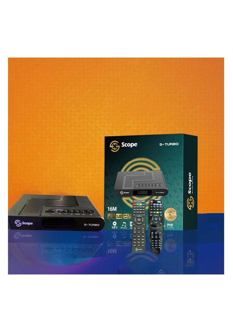 اسكوب جهاز استقبال فضائي سكوب S TURBO بدقة Full HD 1080p مع واي فاي داخلي ومنفذ LAN ودعم USB وتقنية H.265 - Image 1
