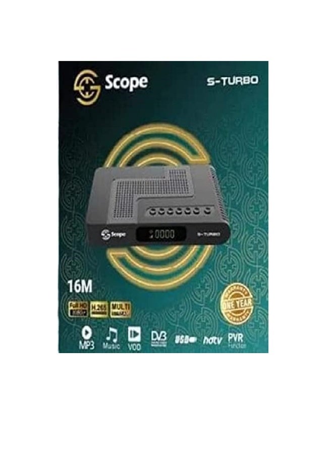 اسكوب جهاز استقبال فضائي سكوب S TURBO بدقة Full HD 1080p مع واي فاي داخلي ومنفذ LAN ودعم USB وتقنية H.265 - Image 2