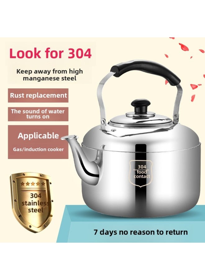 Special Thick 304 Stainless Steel Whistle Large Capacity Kettle Gas Domestic Kettle Gas Stove Induction Cooker Universal-Color:6 Liters  A Large Thermos Bottle More-Capacity:Special Thick 304  With Scouring Pad Detergent - Image 1