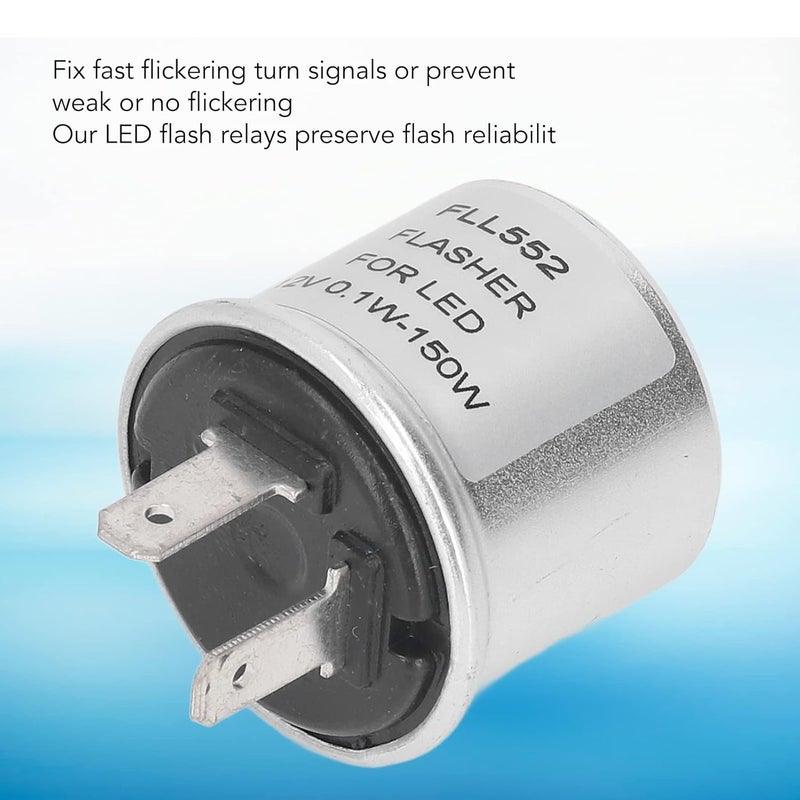 غلاف الألومنيوم 2 دبوس 12 فولت فلاشر ريلي لسيارة دراجة نارية دراجة سكوتر إشارة الانعطاف - Image 3