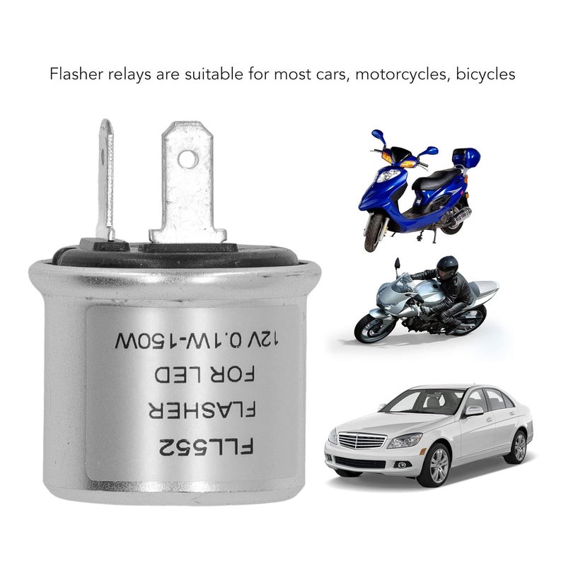 غلاف الألومنيوم 2 دبوس 12 فولت فلاشر ريلي لسيارة دراجة نارية دراجة سكوتر إشارة الانعطاف - Image 4