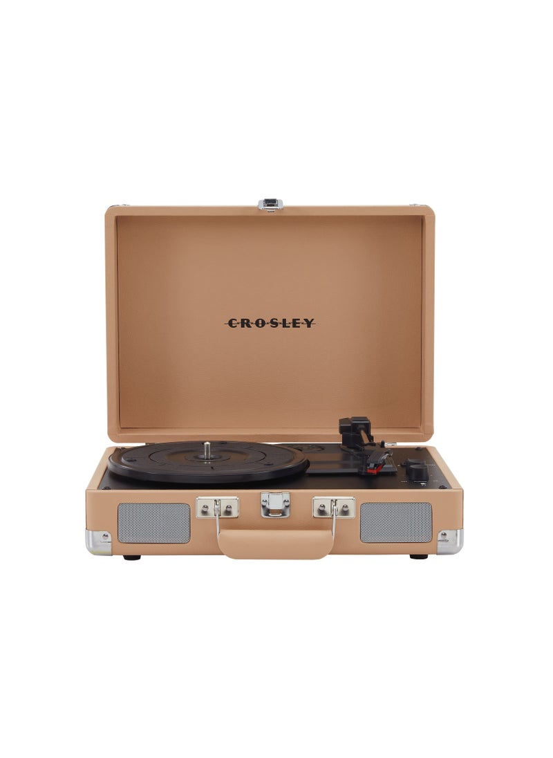 Crosley - Crosley Cruiser Plus Vintage 3-Speed Bluetooth In/Out Suitcase Vinyl Record Player Turntable, CR8005F-LT Light Tan - Image 1