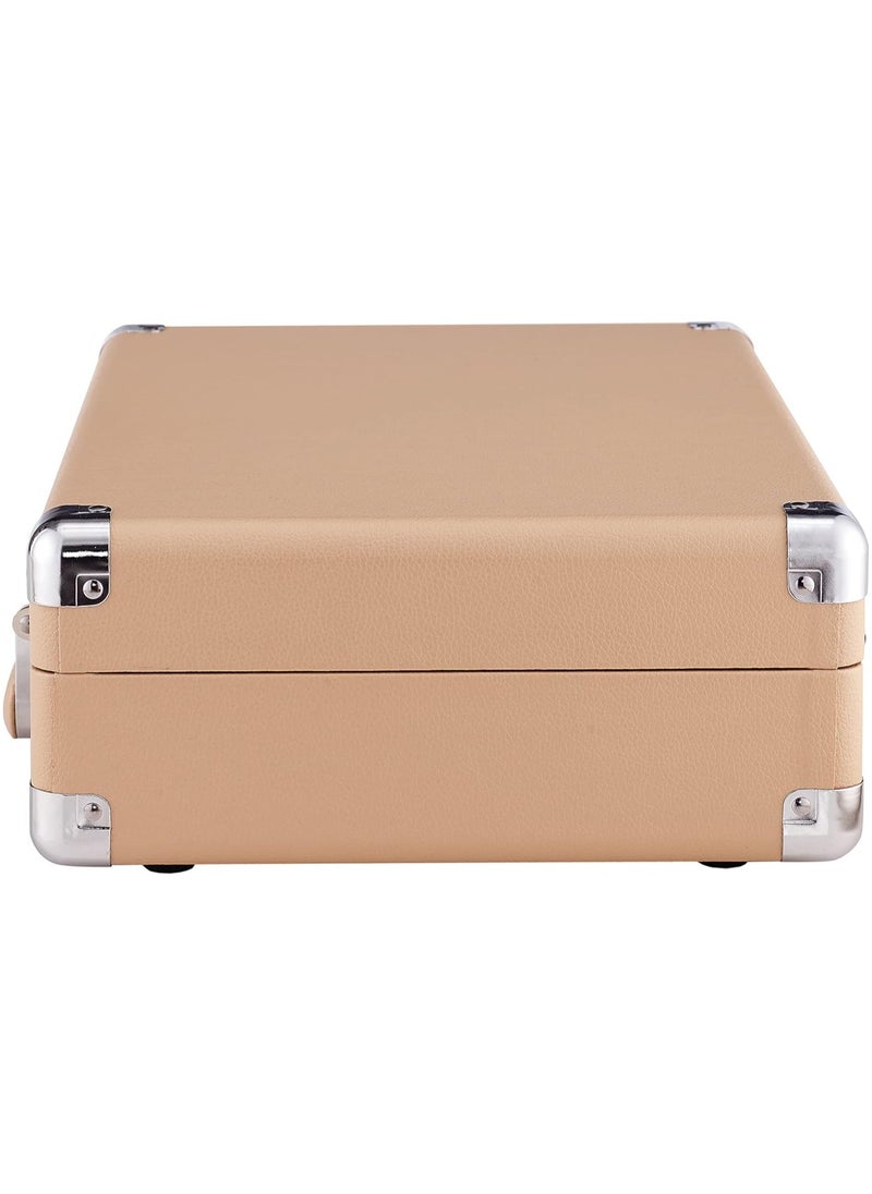 Crosley - Crosley Cruiser Plus Vintage 3-Speed Bluetooth In/Out Suitcase Vinyl Record Player Turntable, CR8005F-LT Light Tan - Image 1