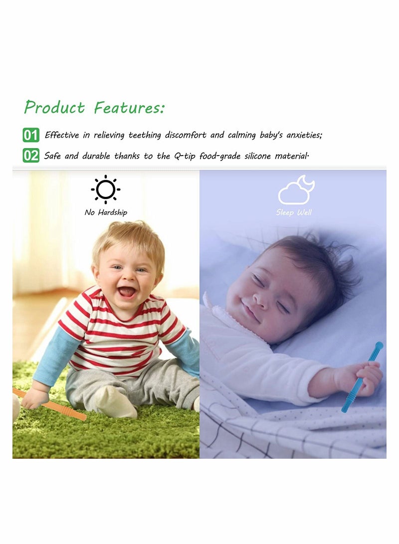 كاست ويف أنابيب عضاضة مجوفة ، ألعاب أنبوب تسنين من السيليكون للأطفال ، لعبة مضغ مصاصة لأضراس الأطفال - Image 5