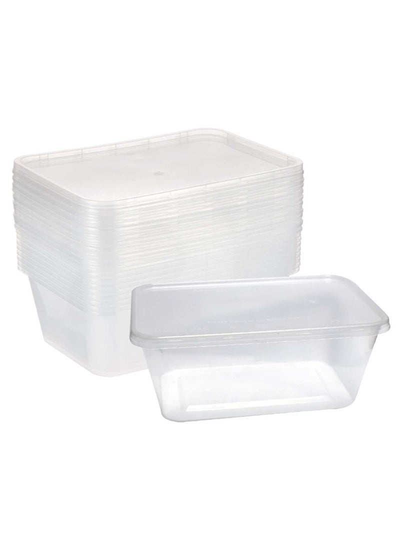 1000ml Disposable Microwave Containers with Airtight Lids - BPA-Free, Leakproof, Stackable (Pack of 5)