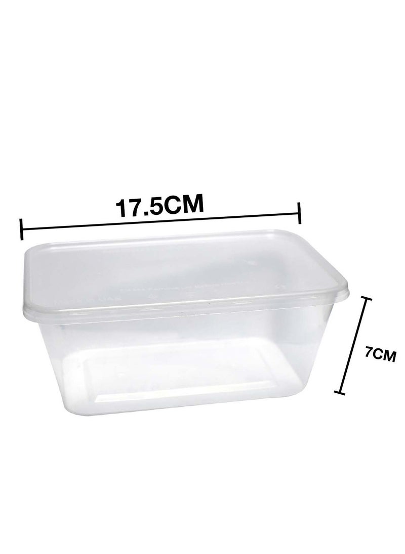 1000ml Disposable Microwave Containers with Airtight Lids - BPA-Free, Leakproof, Stackable (Pack of 5)