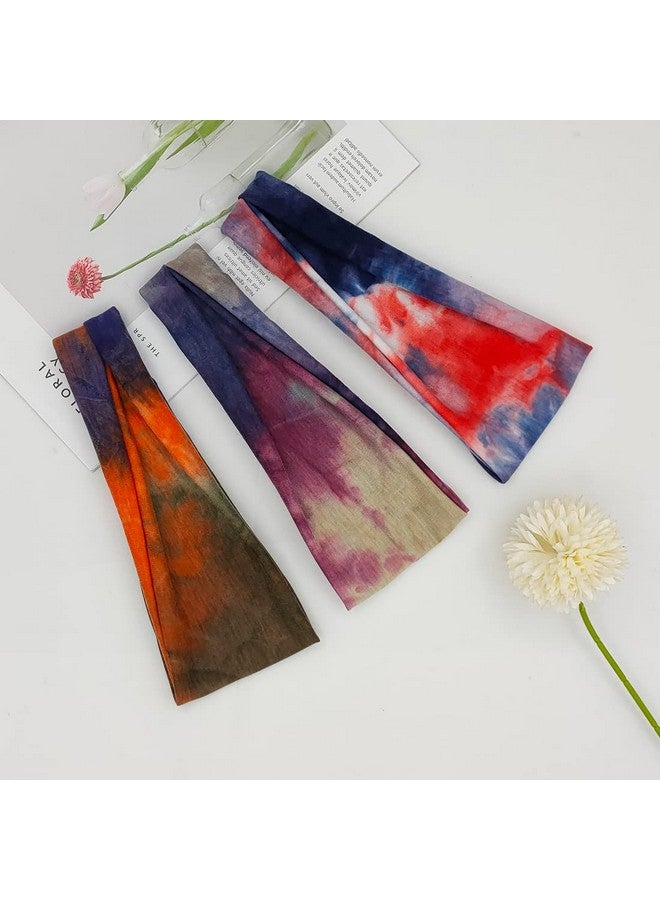 YONUF Headbands For Women Workout Wide Headband Yoga Head Bands For Women'S Hair Accessories Girls Fashion Band Tie Dye 6 Pack - Image 5