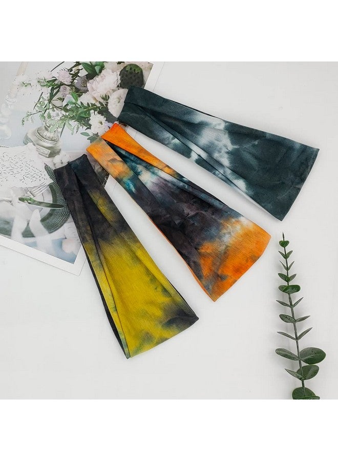 YONUF Headbands For Women Workout Wide Headband Yoga Head Bands For Women'S Hair Accessories Girls Fashion Band Tie Dye 6 Pack - Image 4
