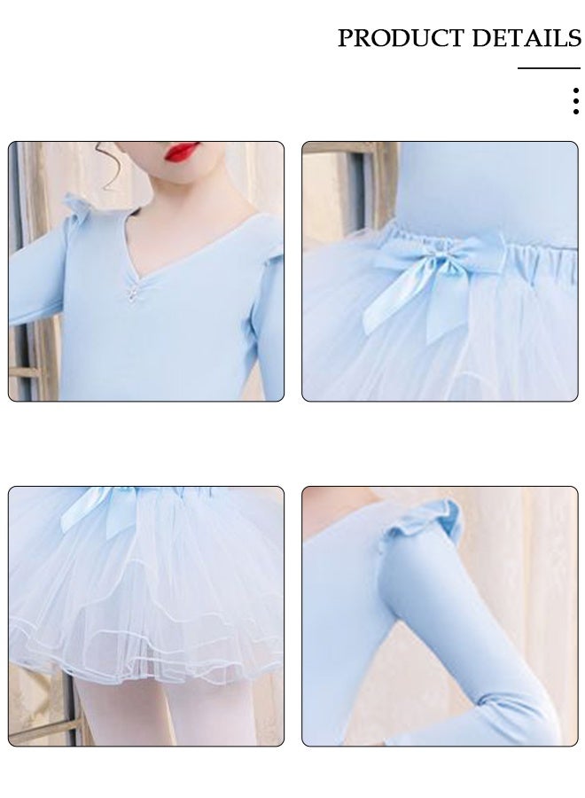 DUNISO Girls Ballet Dresses Leotards with Skirt Long Sleeves Dance Dress Ballerina Tutu Outfit Cotton Dress Ballet Skirt Mini Skirt Princess Dresses Dance Wear Clothes for Little Girl - Image 5