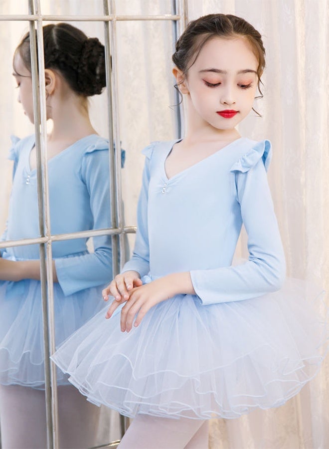 DUNISO Girls Ballet Dresses Leotards with Skirt Long Sleeves Dance Dress Ballerina Tutu Outfit Cotton Dress Ballet Skirt Mini Skirt Princess Dresses Dance Wear Clothes for Little Girl - Image 4