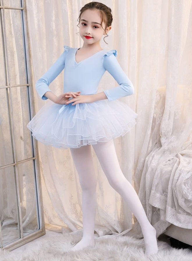 DUNISO Girls Ballet Dresses Leotards with Skirt Long Sleeves Dance Dress Ballerina Tutu Outfit Cotton Dress Ballet Skirt Mini Skirt Princess Dresses Dance Wear Clothes for Little Girl - Image 3