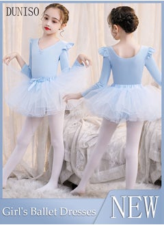 DUNISO Girls Ballet Dresses Leotards with Skirt Long Sleeves Dance Dress Ballerina Tutu Outfit Cotton Dress Ballet Skirt Mini Skirt Princess Dresses Dance Wear Clothes for Little Girl  - Image 1