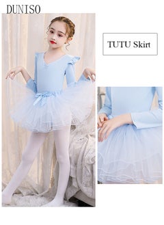 DUNISO Girls Ballet Dresses Leotards with Skirt Long Sleeves Dance Dress Ballerina Tutu Outfit Cotton Dress Ballet Skirt Mini Skirt Princess Dresses Dance Wear Clothes for Little Girl  - Image 5