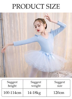 DUNISO Girls Ballet Dresses Leotards with Skirt Long Sleeves Dance Dress Ballerina Tutu Outfit Cotton Dress Ballet Skirt Mini Skirt Princess Dresses Dance Wear Clothes for Little Girl  - Image 2