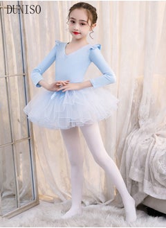 DUNISO Girls Ballet Dresses Leotards with Skirt Long Sleeves Dance Dress Ballerina Tutu Outfit Cotton Dress Ballet Skirt Mini Skirt Princess Dresses Dance Wear Clothes for Little Girl  - Image 3