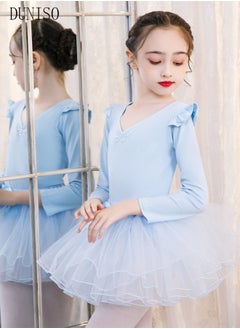 DUNISO Girls Ballet Dresses Leotards with Skirt Long Sleeves Dance Dress Ballerina Tutu Outfit Cotton Dress Ballet Skirt Mini Skirt Princess Dresses Dance Wear Clothes for Little Girl  - Image 4