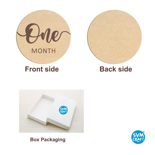 SVM CRAFT Baby Monthly Milestone Cards 12 Light Birch Monthly Baby Milestone Cards From Newborn To 1 Year Wooden Baby Photoshoot Props?? Baby Girl Or Baby Boy Newborn Gifts, 12 Count - Image 3