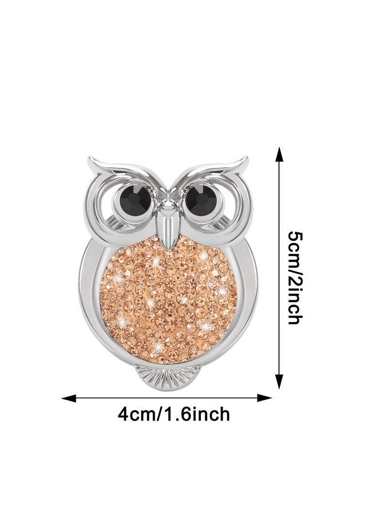 KASTWAVE Car Push Start Button Cover, Cute Bling Crystal Car Engine Start Stop Button Cover, Car Engines Start Stop Accessories for Owl Car Interior Decoration Rhinestone Sticker - Image 2