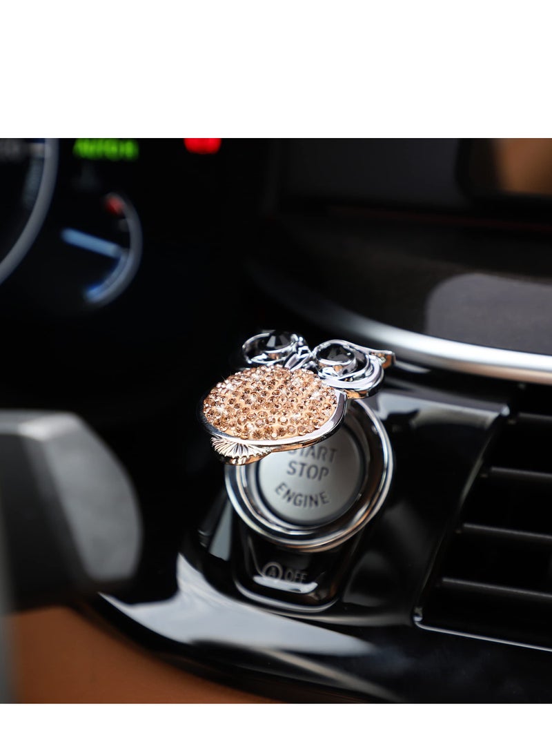 KASTWAVE Car Push Start Button Cover, Cute Bling Crystal Car Engine Start Stop Button Cover, Car Engines Start Stop Accessories for Owl Car Interior Decoration Rhinestone Sticker - Image 5