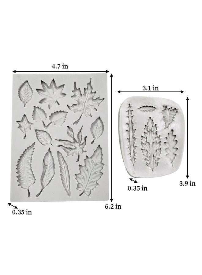 Wehous 2PCS Leaf Silicone Molds, Tree Leaves Shape Cake Fondant Mold, 3D Unique Chocolate Candy Jello Biscuit Dessert Mold, Resin Plaster Polymer Clay Soap Mold, Cake Decorating Tool - Image 4