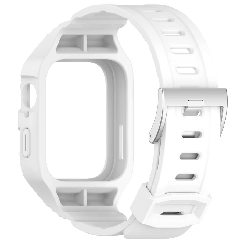 2in1 Silicone WatchBand and cover For Huawei Watch Fit 4 | Fit 3 SmartWatch Strap Wristbands Bracelet For Huawei Fit3 Strap WristBand case (White) - Image 2