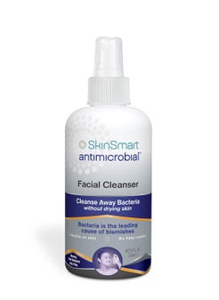 SkinSmart Antimicrobial SkinSmart Facial Cleanser for Acne, Targets Bacteria for Active Teenage Athletes Post Workout and Adult Acne, 8 oz Spray Bottle, Safe for Multiple Daily Uses 