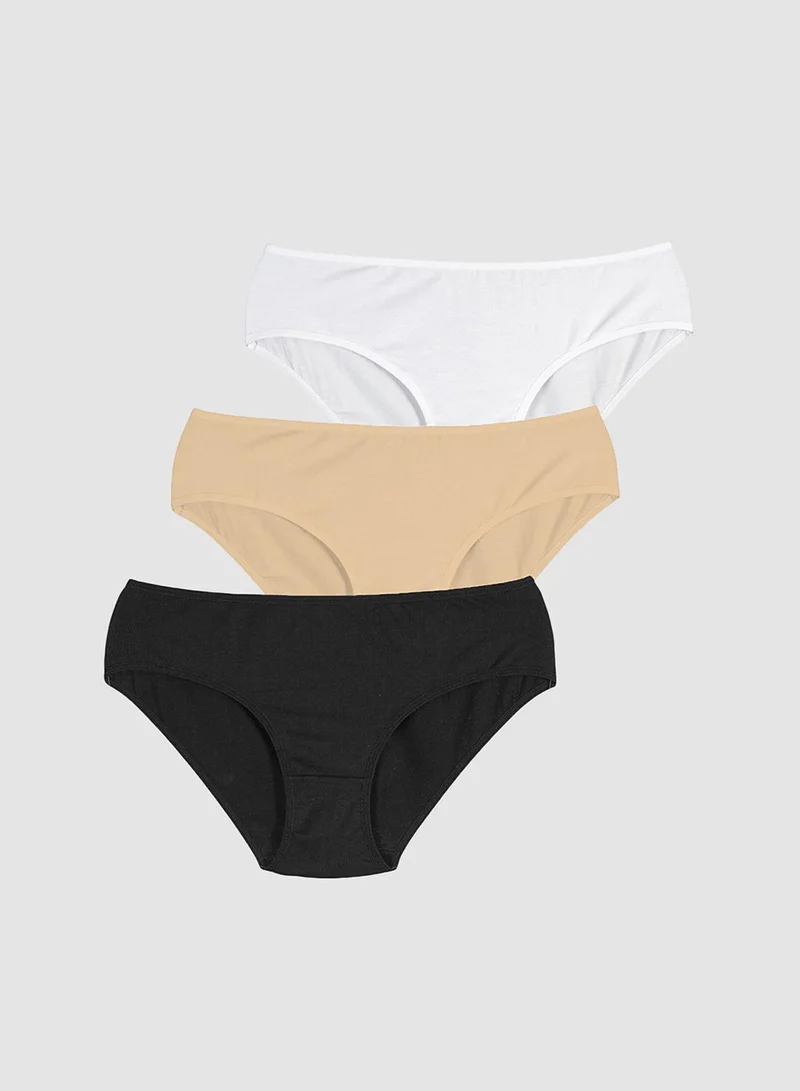 Cotton Multicolored Slip Panties - Pack Of 3