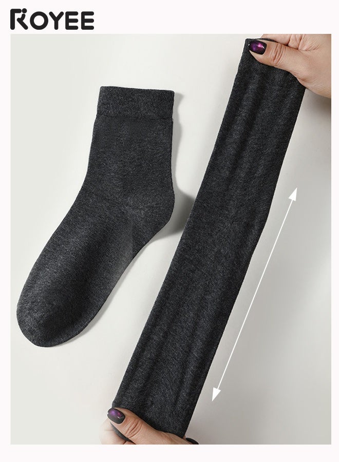 Royee 5 Pair Pure Cotton Men's Socks: Mid-Calf, Formal, Moisture-Wicking, Suitable for All Seasons for Business Casual Wear - Image 3