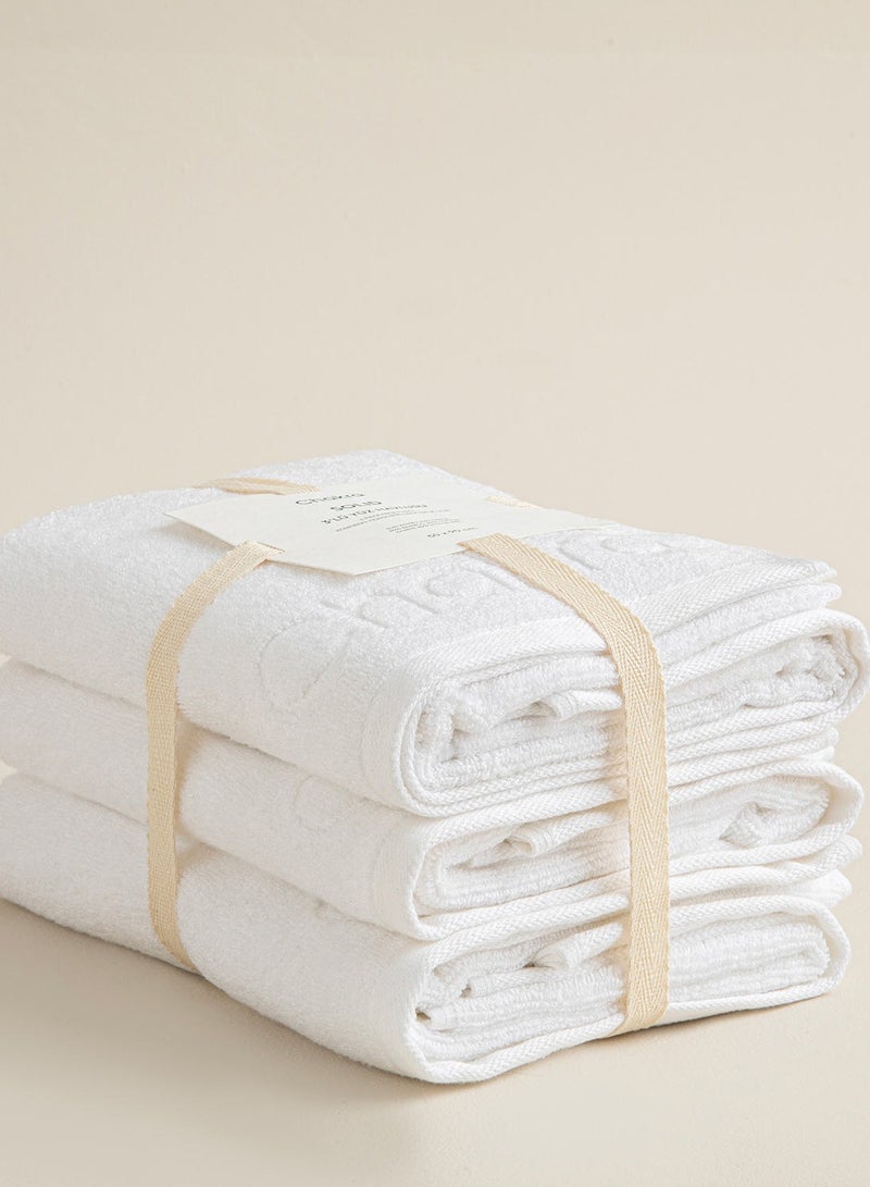 Chakra طقم مناشف صلب 3 قطع 50x90 سم أبيض - Image 1