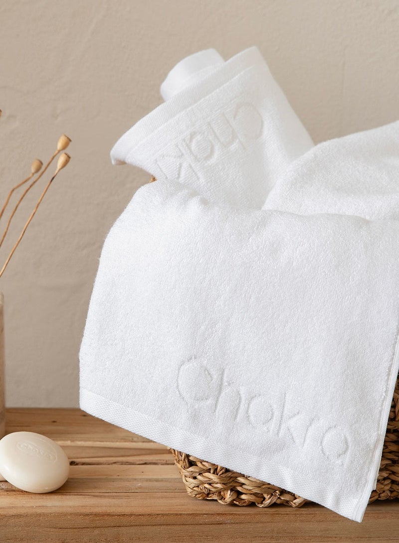 Chakra طقم مناشف صلب 3 قطع 50x90 سم أبيض - Image 3