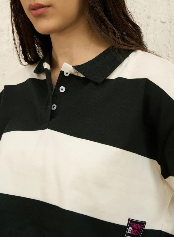 Hubberholme Women's Black Cropped Boxy Full Sleeve T-shirt - Trendy and Comfortable