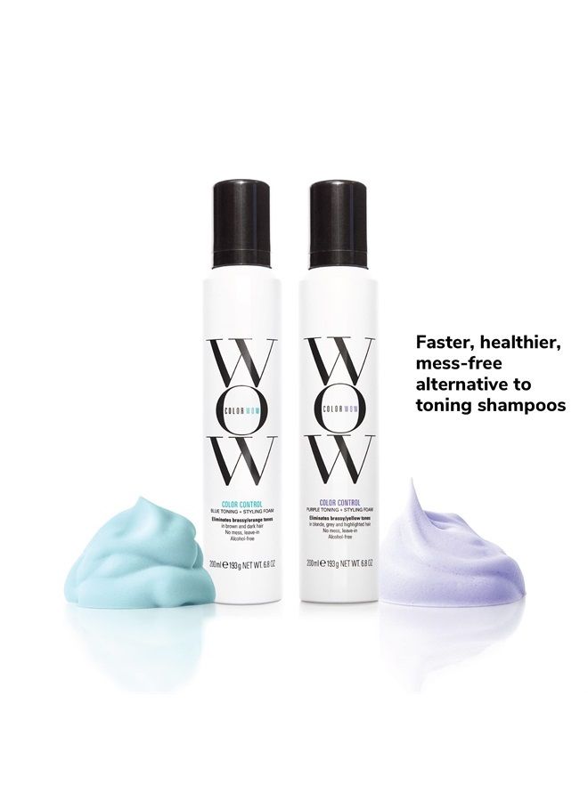 Color Wow فوم التحكم في اللون من كولور واو + تلوين للشعر الأشقر - يقضي على اللون البرتقالي واللون النحاسي؛ لا بقع؛ لا كحول؛ فوم تلوين بنفسجي يترك على الشعر يفتح الشعر من استخدام واحد؛ حجم ناعم، بدون تجاعيد - Image 2