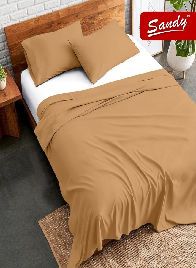 ساندي طقم شرشف سرير ساندي فاخر بجودة الفنادق مع أغطية وسادة، طقم من 3 قطع، شديد النعومة وجيد التهوية وبارد, مقاس دبل مفرد ونص 243 × 205 سم, جملي - Image 1