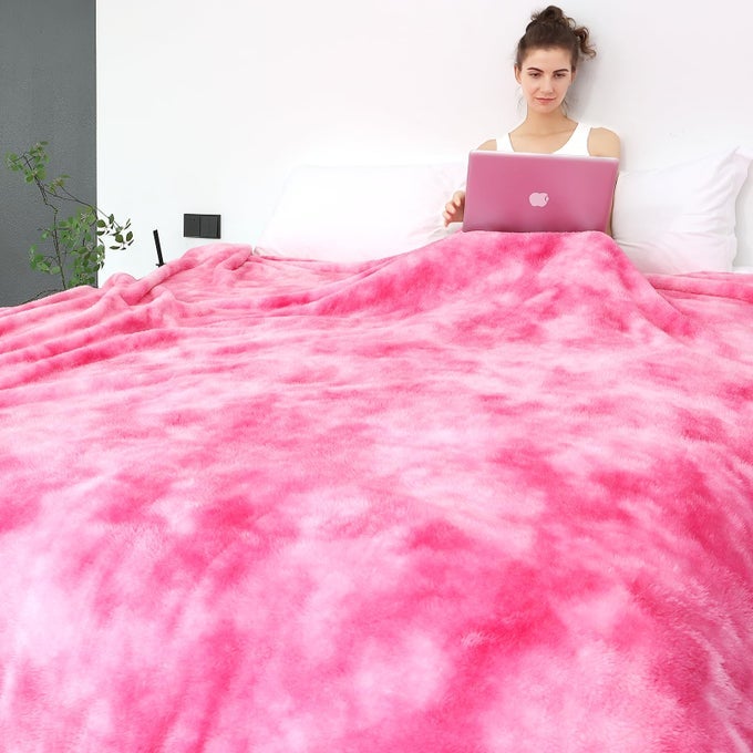 WARM BLANKET PINK SOFT FLEECE BLANKETS THROW BLANKETS FOR BED