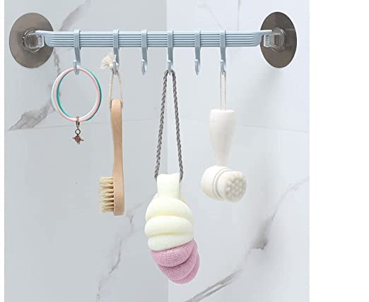 PERLMAN PERLMAN Plastic Bathroom Organizer Hook Sucker Vacuum Frame Towel Double Adjustable Wall Tool Shelves Flexible Cupboard Holder Hanger New Stock - Image 3