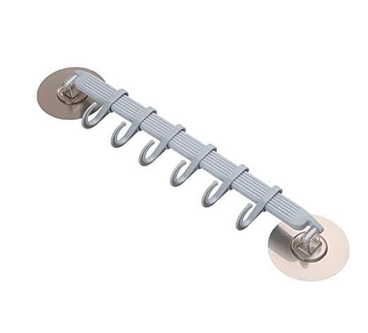 PERLMAN PERLMAN Plastic Bathroom Organizer Hook Sucker Vacuum Frame Towel Double Adjustable Wall Tool Shelves Flexible Cupboard Holder Hanger New Stock - Image 1