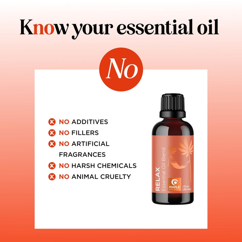 Maple Holistics Relaxing Essential Oil Blend for Diffuser - Aromatherapy Blend of Essential Oils for Diffusers for Home and Travel Stress Support with Lavender Geranium Roman Chamomile and Ylang Ylang Diffuser Oils - Image 4