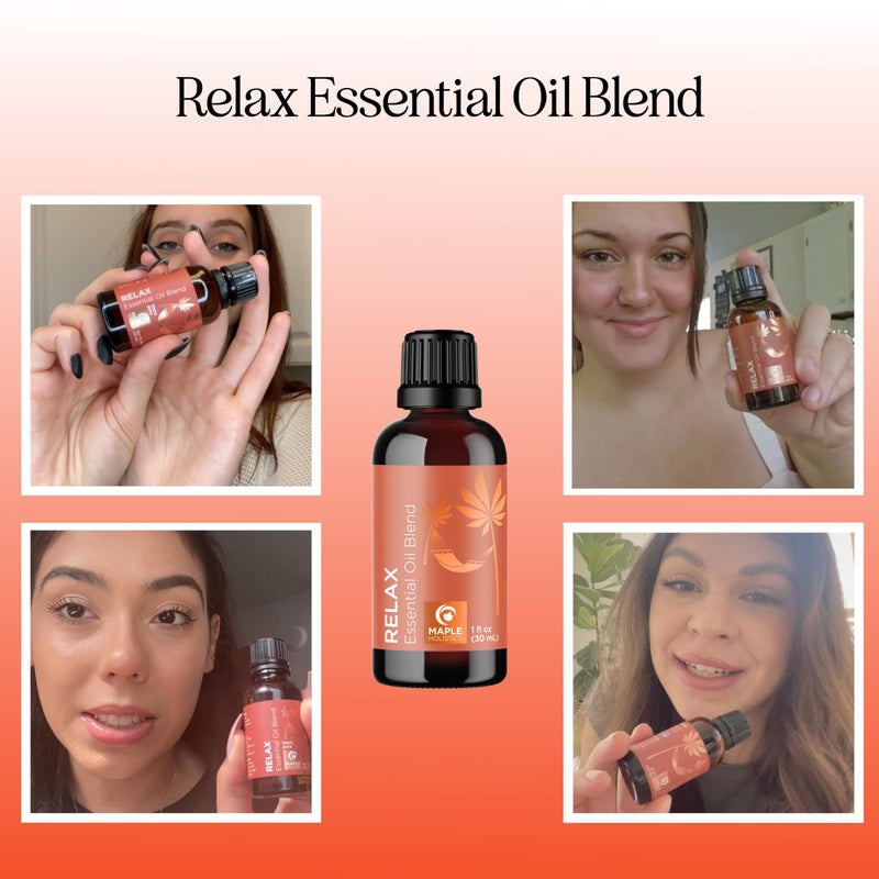 Maple Holistics Relaxing Essential Oil Blend for Diffuser - Aromatherapy Blend of Essential Oils for Diffusers for Home and Travel Stress Support with Lavender Geranium Roman Chamomile and Ylang Ylang Diffuser Oils - Image 2