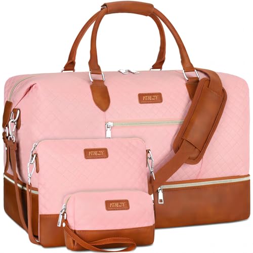 ITIEZY Weekender Bag for Women, Travel Duffel Bag Carry On Overnight Bag with Shoe Compartment Large Nylon Travel Weekend Tote Bag - Image 1