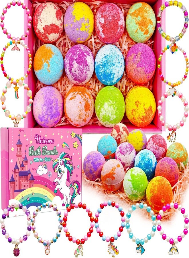 Phaorui Unicorn Bath Bombs with Surprise Toys Inside for Kids Girls 3 4 5 6 7 8 Years Old Birthday Gift for Girls Bath Bombs with Surprise Jewelry Inside for Kids Toddler Girl Birthday Christmas Easter Gifts - Image 1